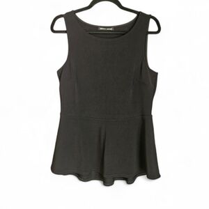 ​Boston Proper Beyond Travel Sleeveless Peplum Top Black M